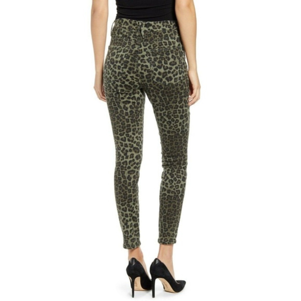 Good American Crop and Safe Animal leopard  Print Skinny Jeans